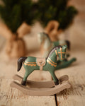 Pepe - Mint and gold wooden rocking horse