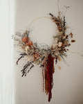 Large Boho Dried Flowers Hoop - Berta