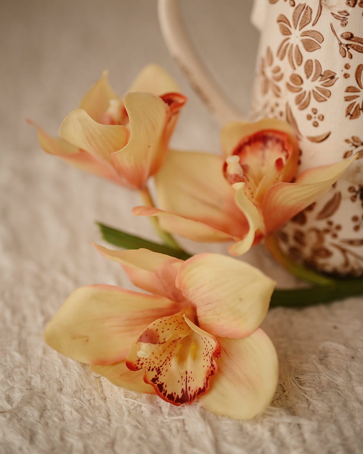 Orchid - Orange and Pink Artificial Flower