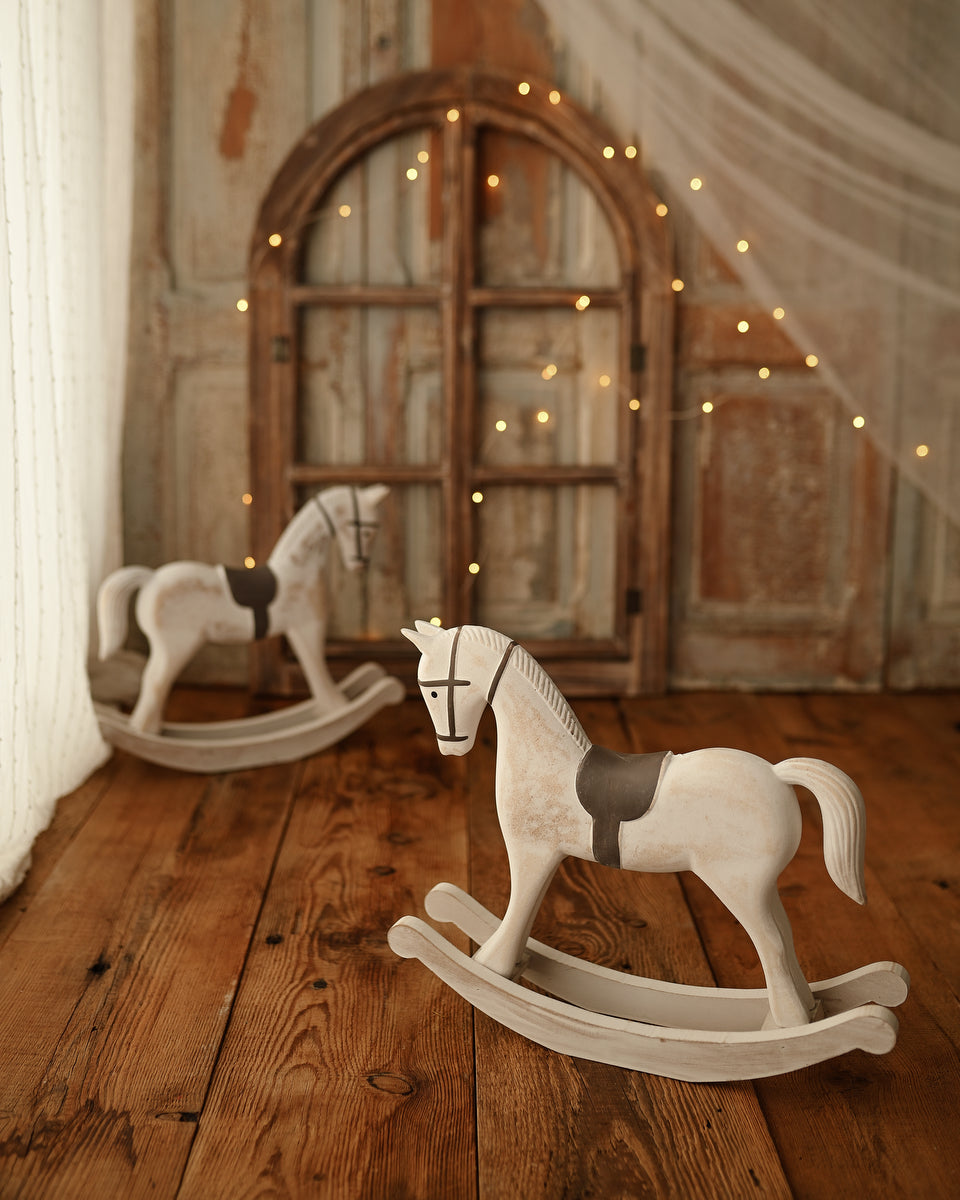 Pepe - Mint and gold wooden rocking horse