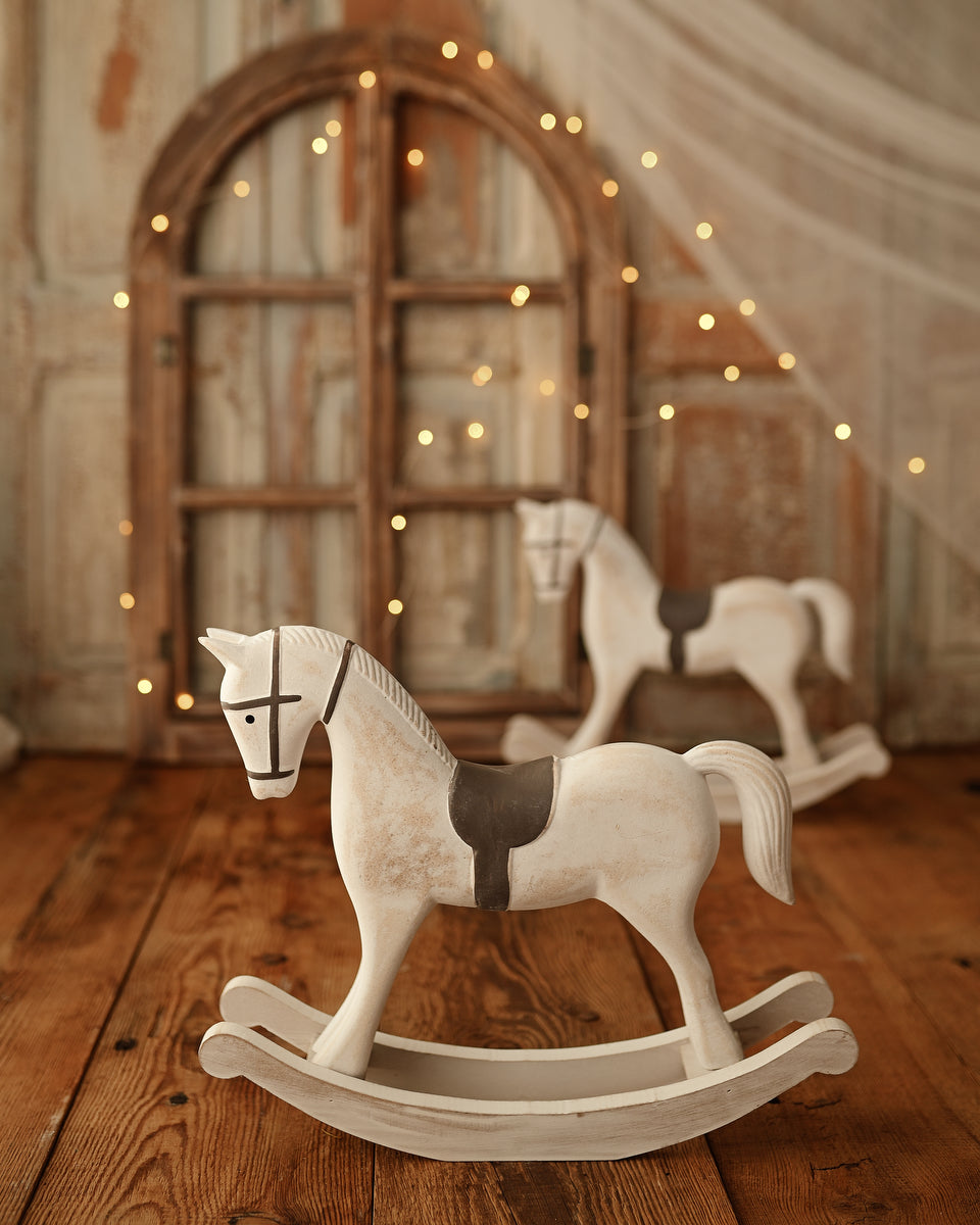 Pepe - Mint and gold wooden rocking horse