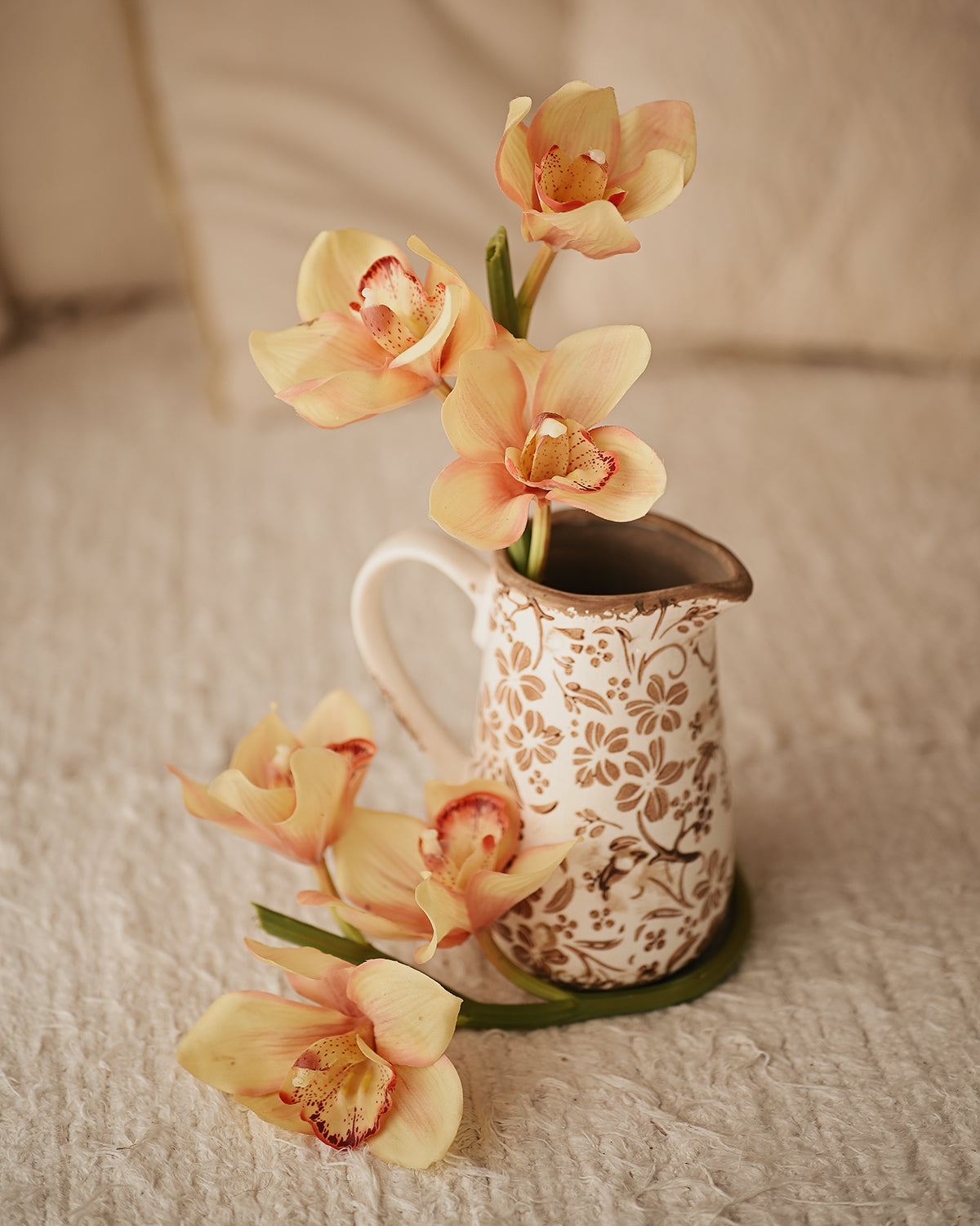 Orchid - Orange and Pink Artificial Flower