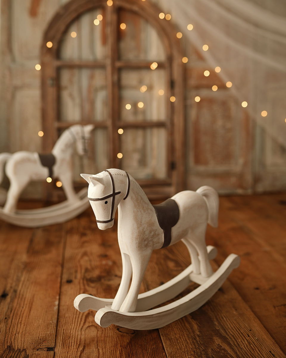 Pepe - Mint and gold wooden rocking horse