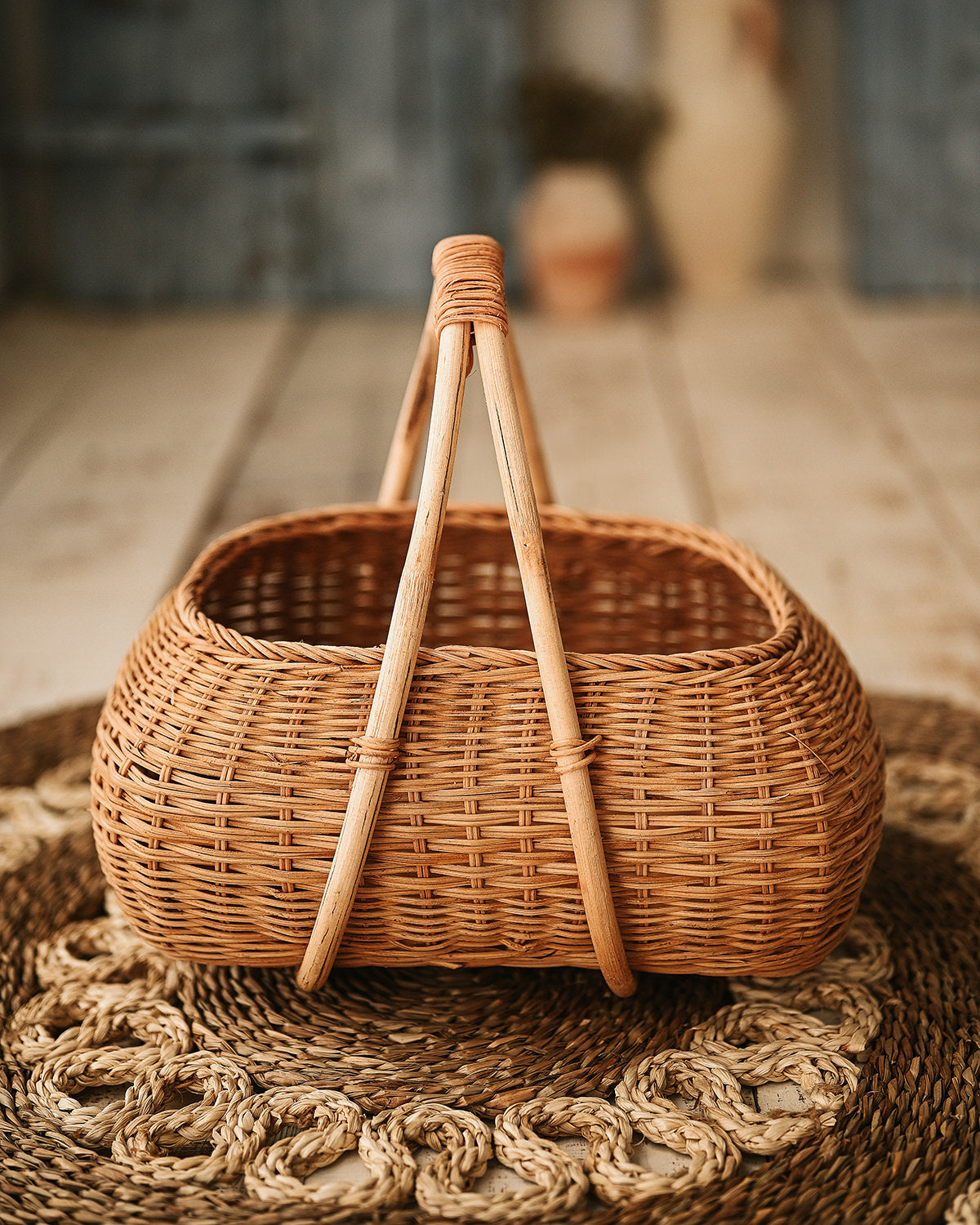 Wicker basket with handles - Carmen