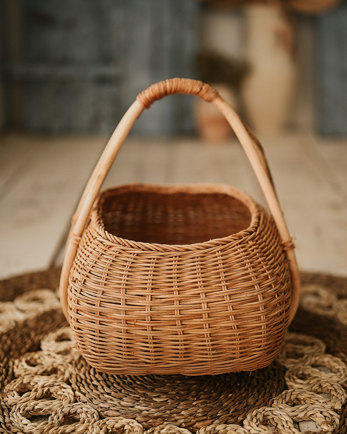 Wicker basket with handles - Carmen