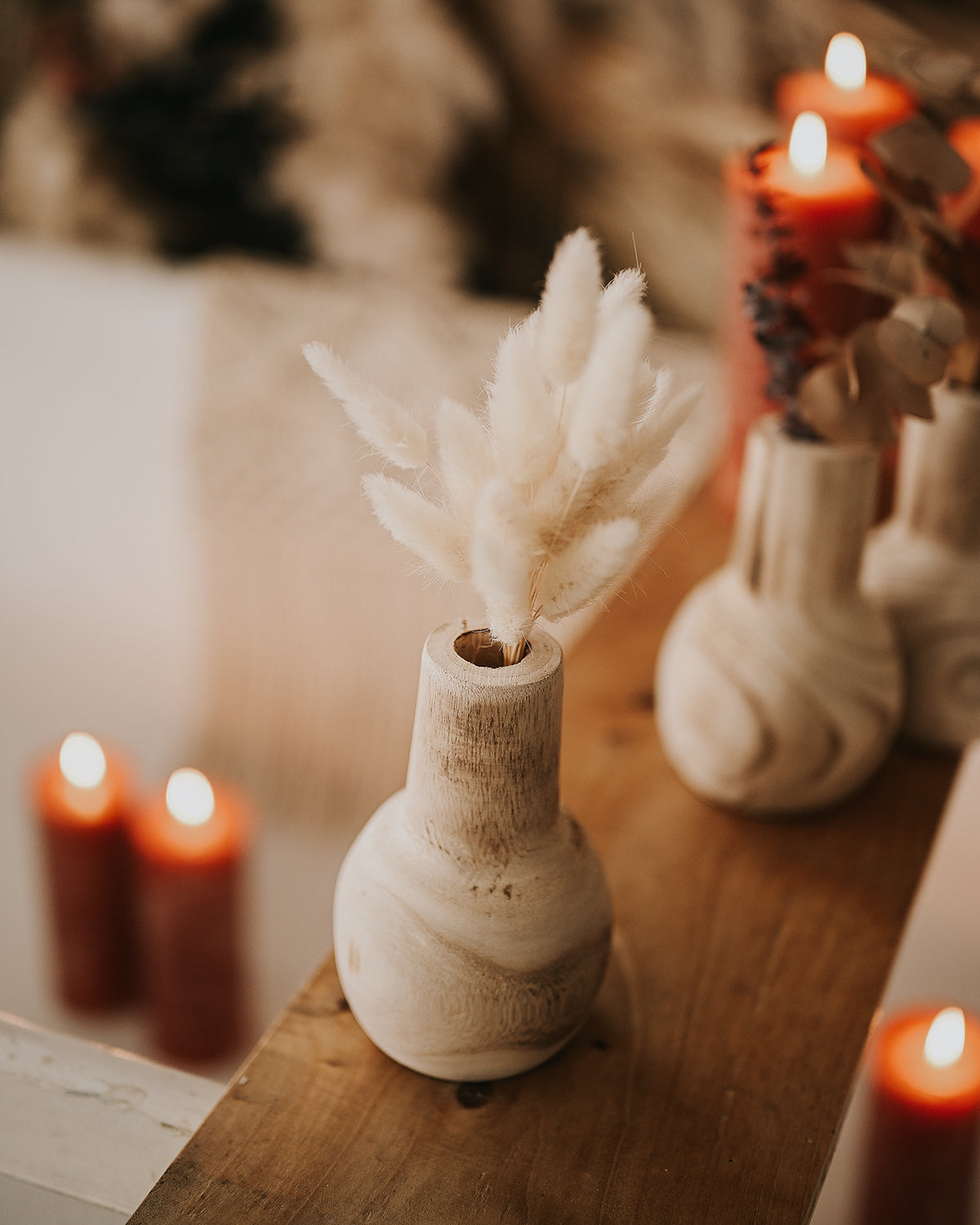 Lena: Wooden Vase - Includes mouse tails