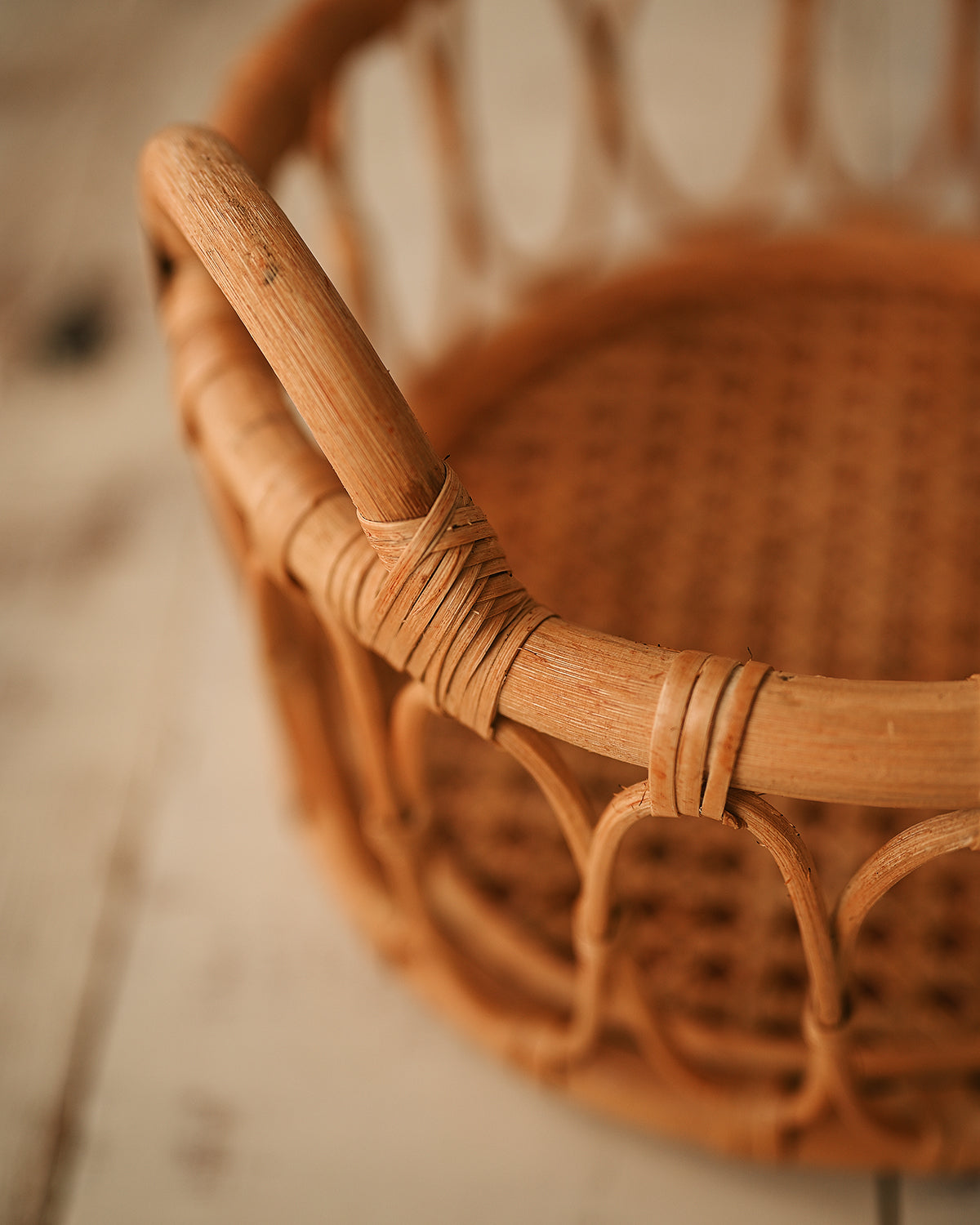 Julia - Round Bamboo Basket- S
