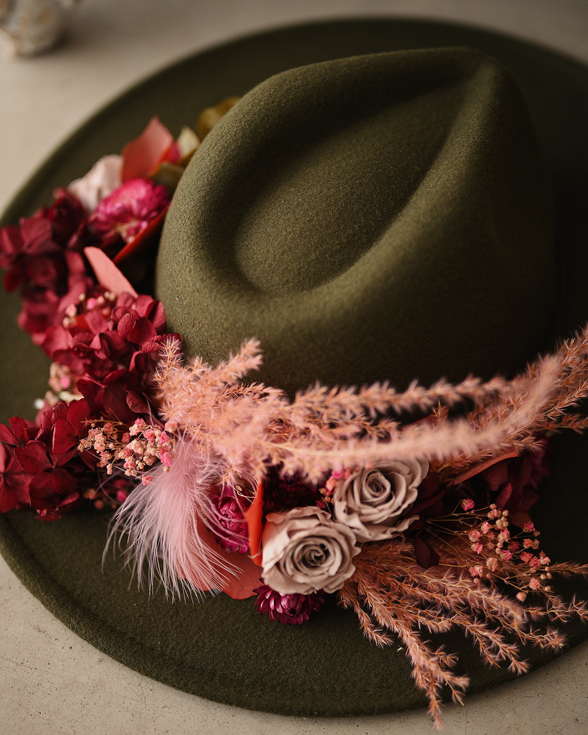 Boho Hat with Flowers - Alba