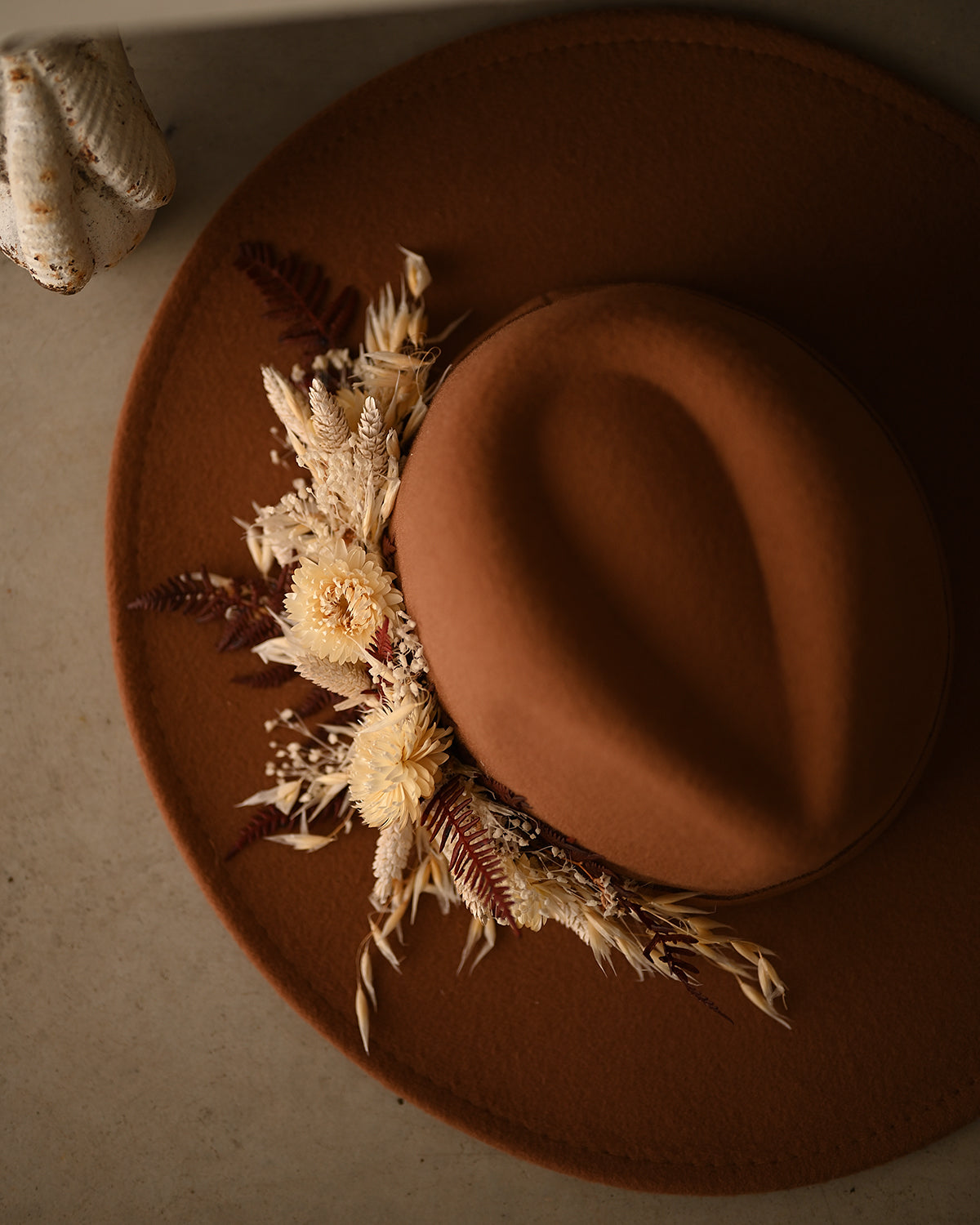 Boho hat with flowers - Daniela