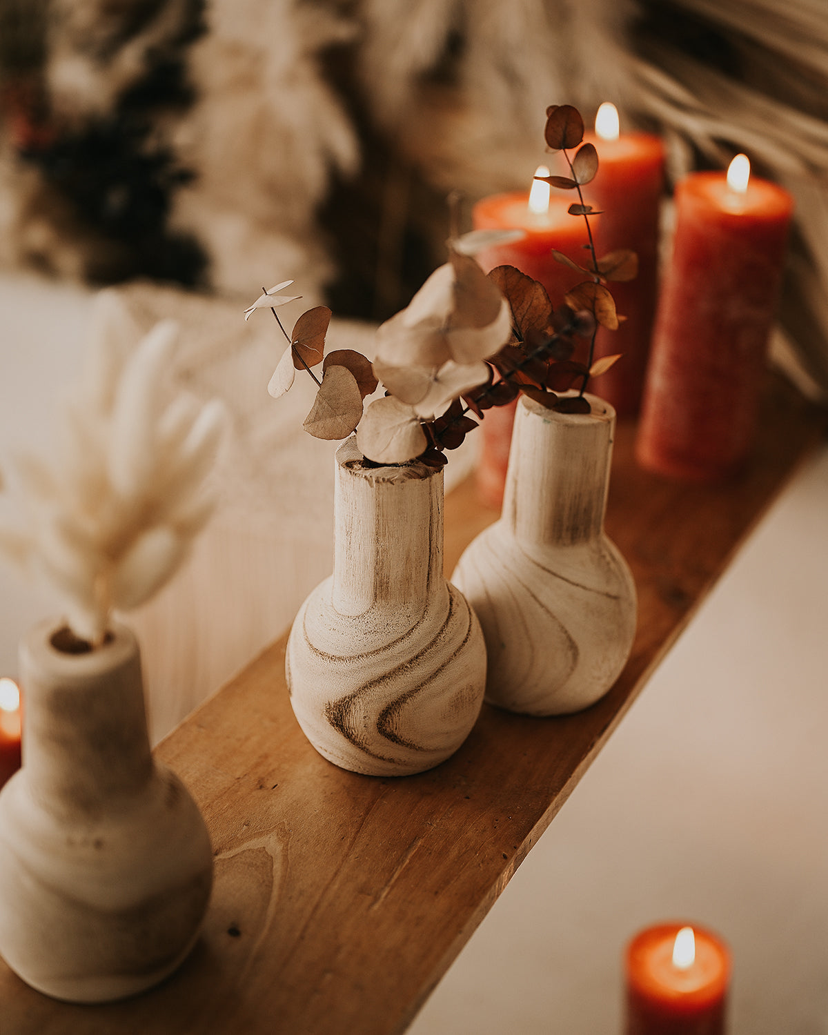 Lena: Wooden Vase - Includes mouse tails